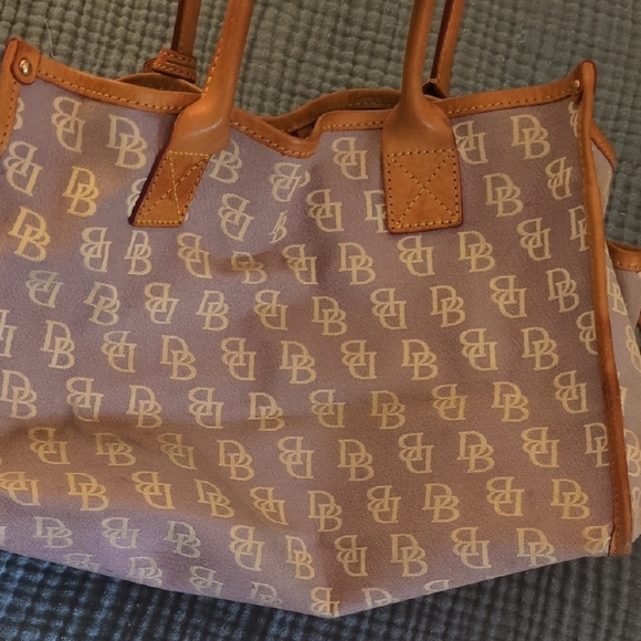 Dooney & Bourke Purple and White Logo Tote - Picture 4 of 5